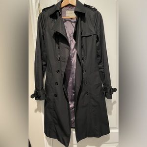 Banana Republic knee length black tench coat